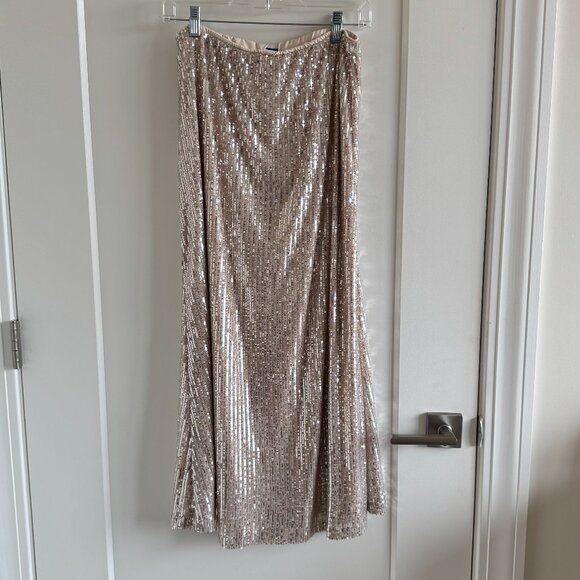 Old Navy Dresses & Skirts - High-Waisted Sequin Maxi Skirt silver NWT